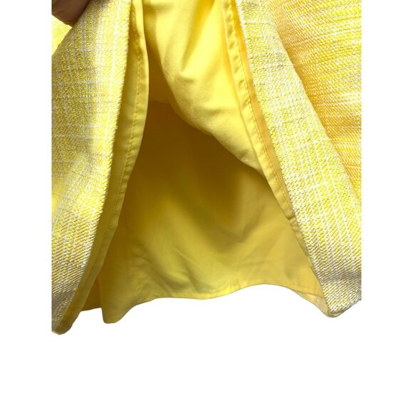 Julie Brown JB NYC Sunshine Yellow Sheath Dress tiered fringe size 12 - Picture 8 of 9